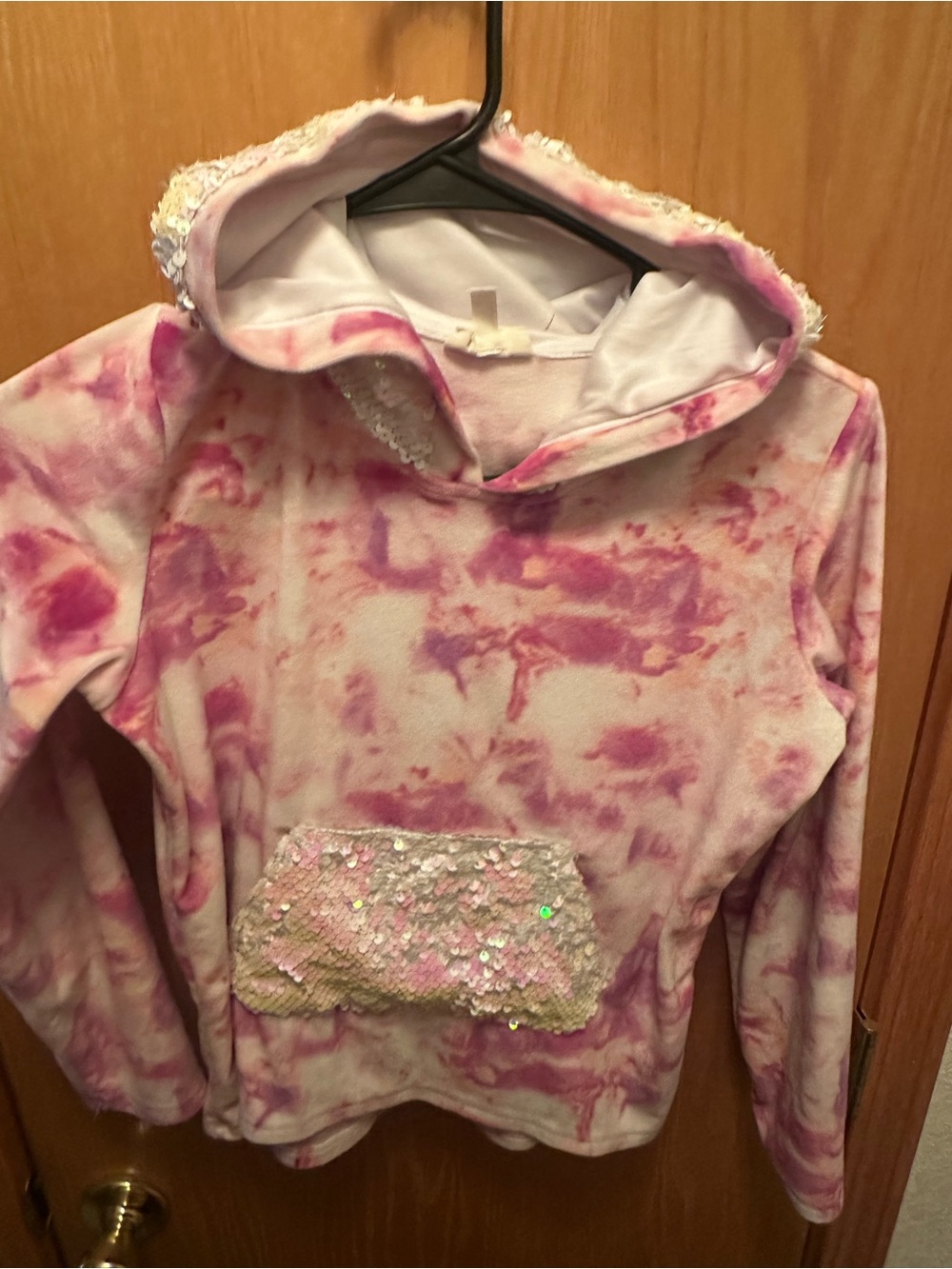 Self Esteem Girls Youth Size Large L Hoodie Pink Long Sleeve Armpit 17”